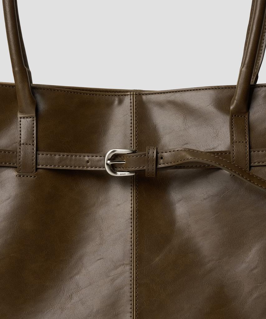 Ttudement Classic Belt Square Bag Brown
