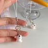 Korean 3D Rabbit Flower Phone Chain Lanyard Y2k Girl Bowknot Keychain Sweet Bag Pendant Decoration Backpack Ornament