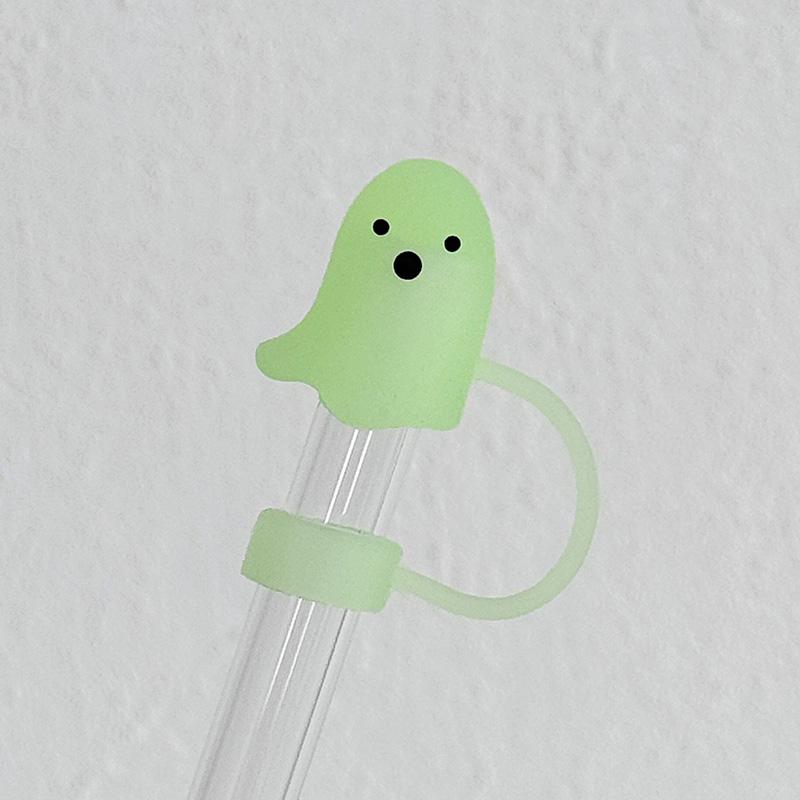 Silicone Ghost Dust Cap for Stanley Halloween Theme Dust-Proof Straw Protector Reusable Straw Cover Water Cup Tumbler Accessory