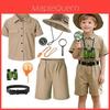 Costum de explorator al junglei pentru copii, cu material din bumbac, pentru băieți și fete