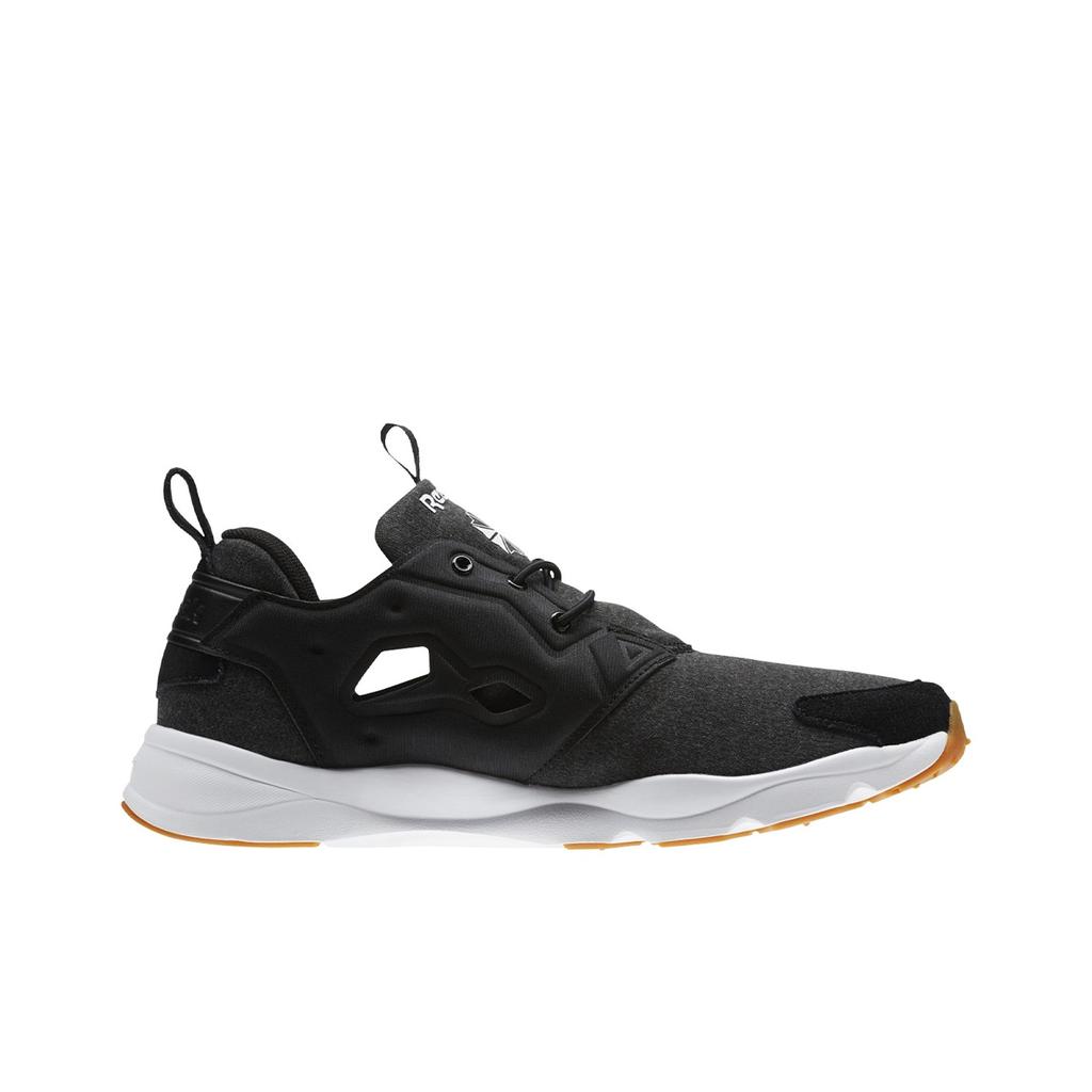 Reebok Furylite Heather Fabric Synthetic Leather Comfortable Breathable Lightweight Low Top Lifestyle Shoes Unisex Sneaker Black CM9949