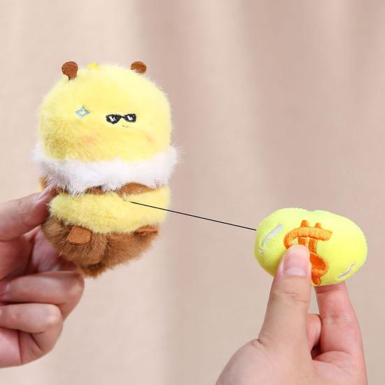 Cute Honey Bee Plush Doll Pendant for Couples Soft Stuffed Animal Keychain Funny Birthday Gift for Kids Friends Boys And Girls