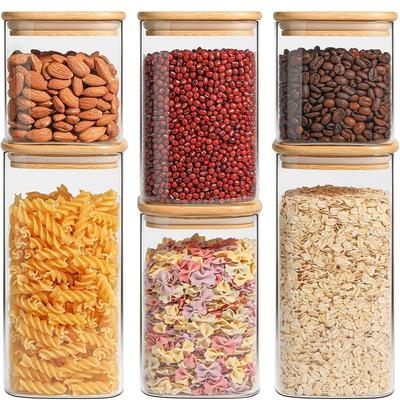 Airtight Glass Storage Canister with Lids,Food Storage Container Kitchen Pantry Storage Jar for Flour Cereal Sugar Tea Coffee