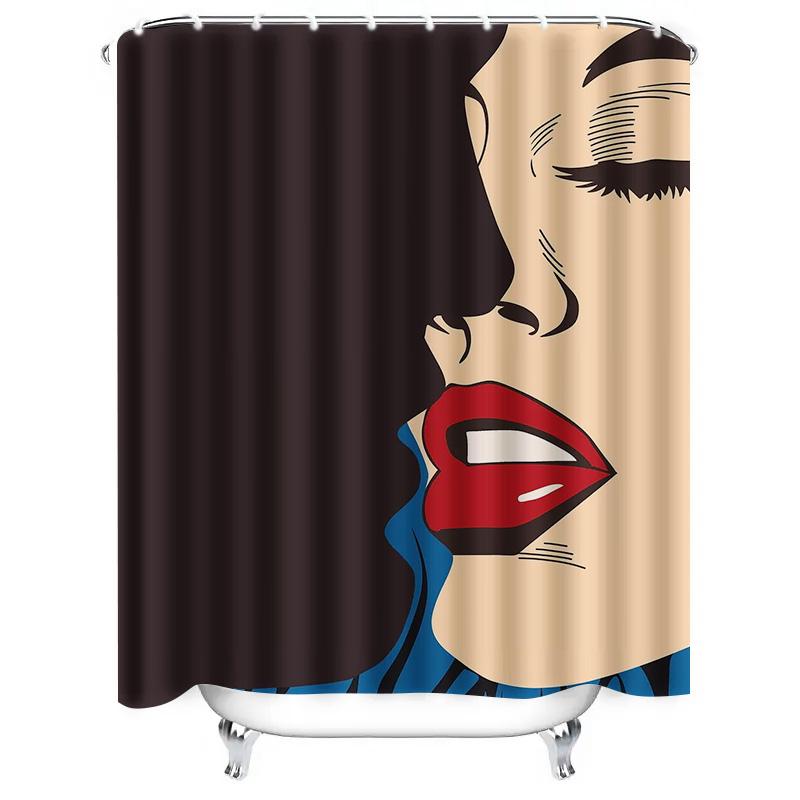 Pop Art Shower Curtain Bold Graphic Design For Modern Bathroom Decor Set Includes 12 Hooks In Various Colors Patterns