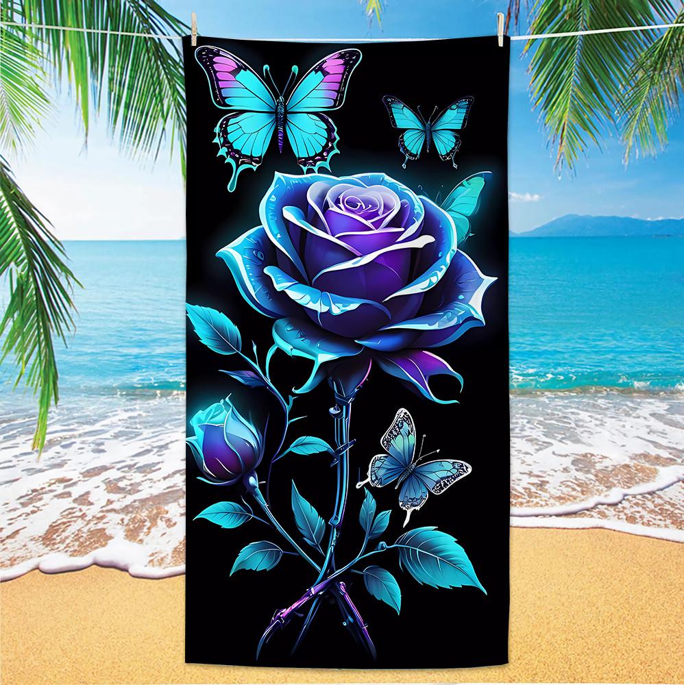 

Butterfly Beach Towel, Digital Printing Thin Quick-Dry Anti-Sand Microfiber Lightweight for Swim, Yoga, Travel, Gym, Gift W40*H60(CM)