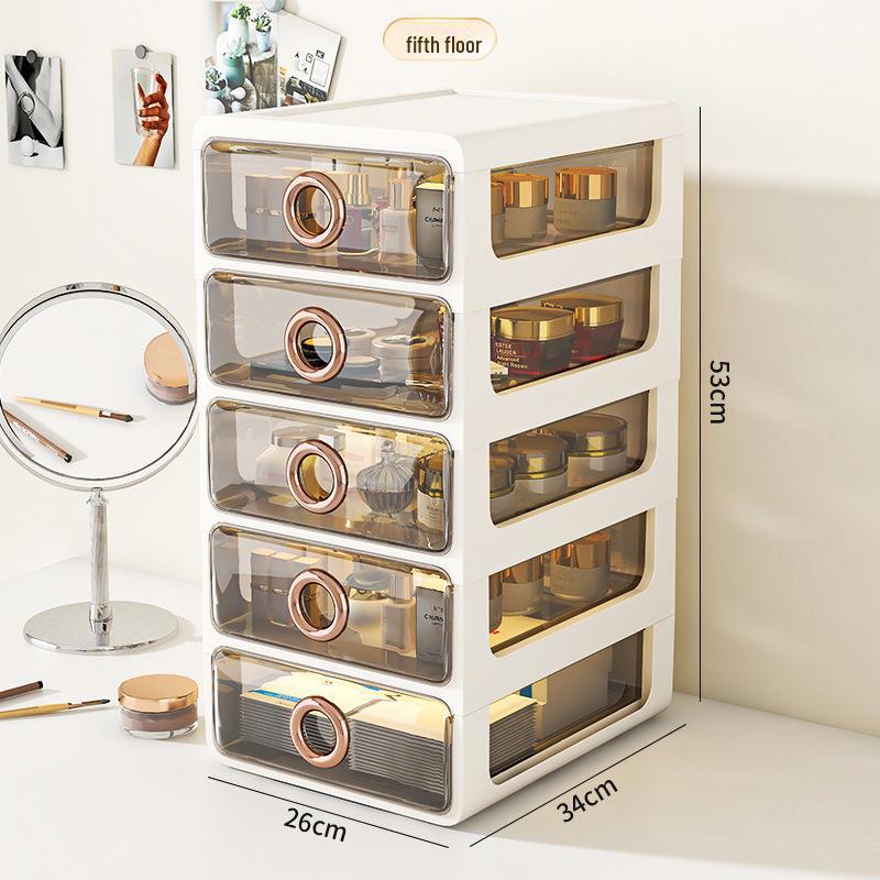 

Пылезащитный прозрачный акриловый ящик для хранения косметики - большой емкости настольный органайзер для средств по уходу за кожей