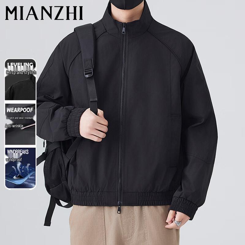 Men s American Style Stand Collar Windbreaker Jacket M