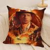 Movie IIndiana JJones Cushion Cover Silky Short Plush Invisible Zipper Dustproof Sofa Pillow Case for Home Decor