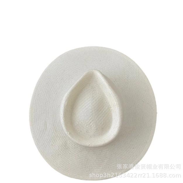New papyrus top hat sunshade handwoven hat women's summer jazz top retro French elegant straw hat