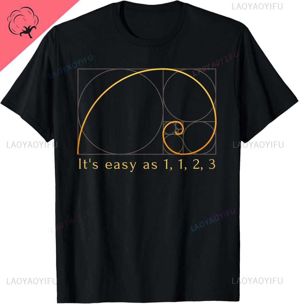 Fibonacci Golden Ratio T-Shirt Print Original Design Gifts T Shirts Cotton Streetwear Vintage T Shirt Camisas Streetwear