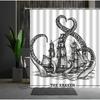 Funny Sea Monster Octopus Shower Curtain Marine Organism Tentacle Black And White Style Bath Curtains Bathroom Decor Fabric Hook