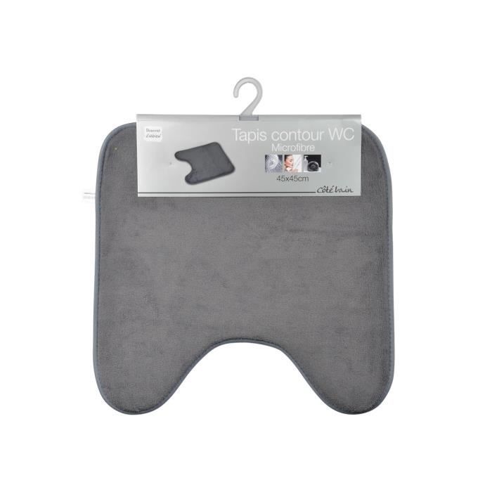 Tapis contour de WC - Vitamine - Anthracite - 45 x 45 cm - 100% Microfibre - Lavable en machine