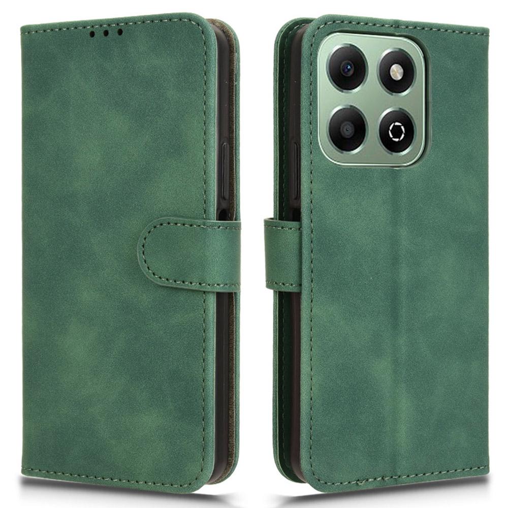 

Кожаный чехол для Honor X6b 4G с приятной на ощупь поверхностью, противоударный, в виде кошелька, откидной чехол для телефона Green