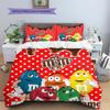 M&M's Custom Name Pattern Bedding,Quilt Set Quilt Cover Pillowcase Home Birthday Gift(1 * duvet cover + 2 * pillowcase, without core)