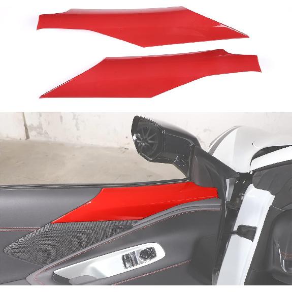 Inner Door A Pillar Lower Panel Trim Cover Compatible with Chevrolet Corvette C8 2020-2026, ABS Inner Door Panel Armrest Cover Trim, Inner Door Panel