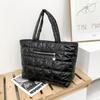 Winter Cotton Tote Bag High Capacity Women's Shoulder Handbags Quilted Female Handbags for Daily Commute Work Shopping and Travel