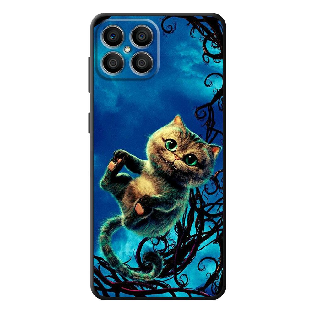 Black TPU Phone Case for Realme C21Y C20 C11 C15 C12 C35 C21 C25 C3 XT GT Narzo30A Alice In Wonderland Cheshire Cats Cover Funda