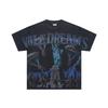 Meichao Vale New Retro Character Print Summer High Street Men and Women Loose Casual Wash Old Short Sleeve T-shirt
