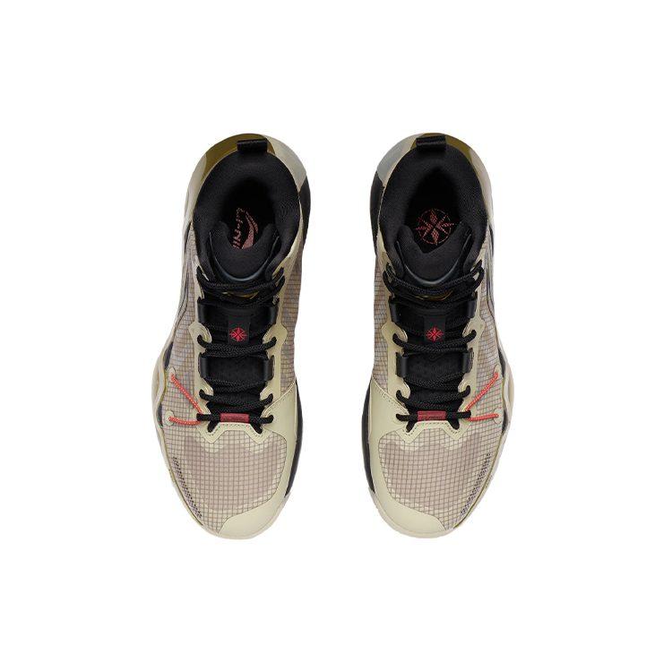 Li Ning Liren 2 Cushioning Slip Resistant Abrasion Resistant Mid top Basketball Shoes Men's Gray Green ABAR087-5