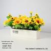 Cross-border Sunflower Small Potted Plant with Wooden Fence Base for Wedding Decor & Photography Props