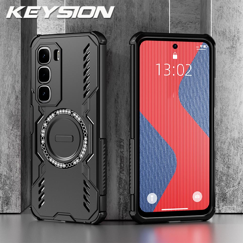 

KEYSION Hollow Heat Dissipation Case for Infinix Hot 60 5G 60i Magnetic Cooling Shockproof Phone Cover for Infinix Hot 50 Pro 4G for Infinix Hot 60i чорний