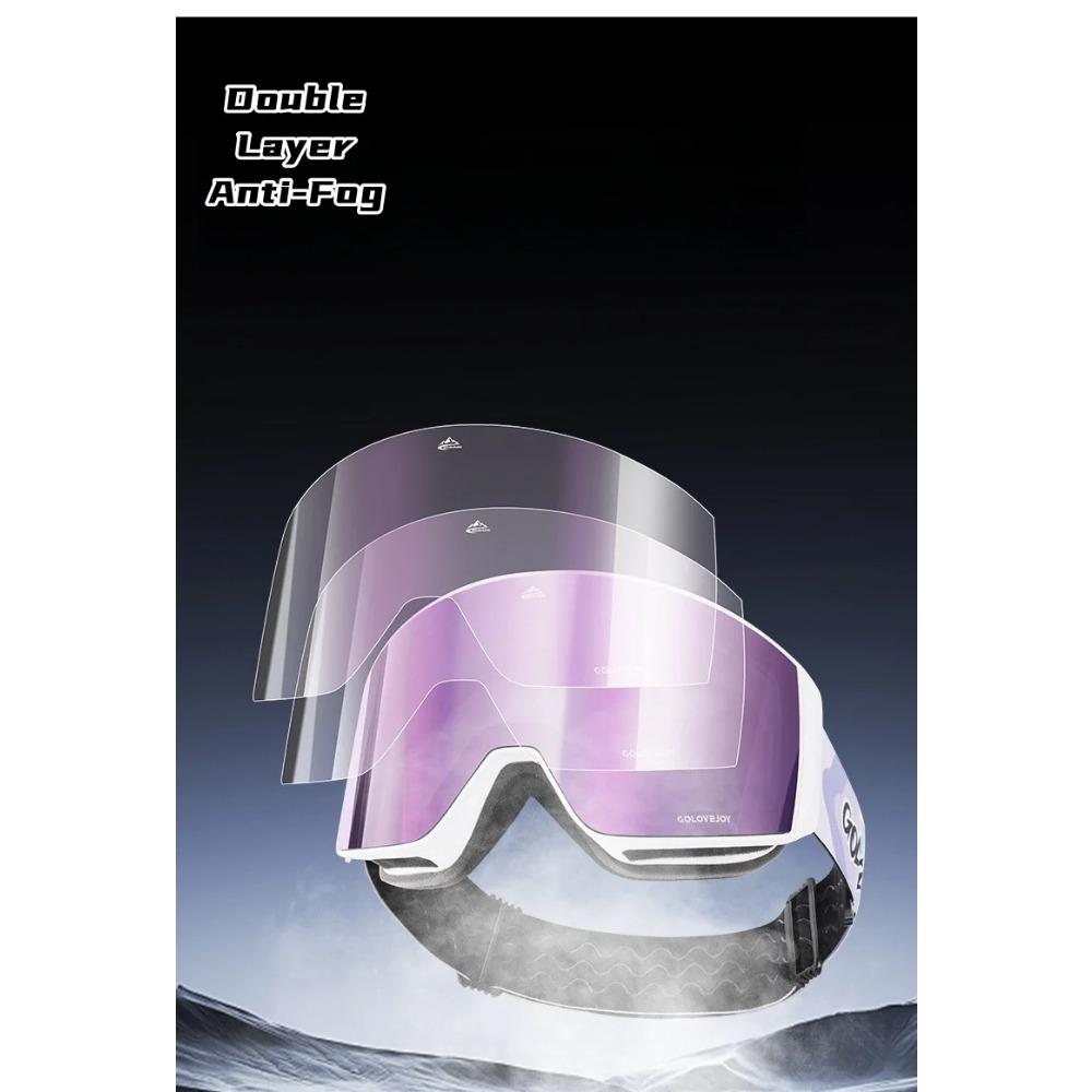 Magnetic Ski Goggles Double Layer Windproof Anti-fogging Snow Goggles Men's Outdoor Snow Mountaineering Windshield Eyewear