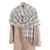 Autumn and winter plaid scarf women's winter high-end sense new versatile warm couple scarf shawl Korean atmosphere