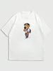 Unisex's Summer Teddy Bear Element Print Round Neck Short Sleeve T-Shirt