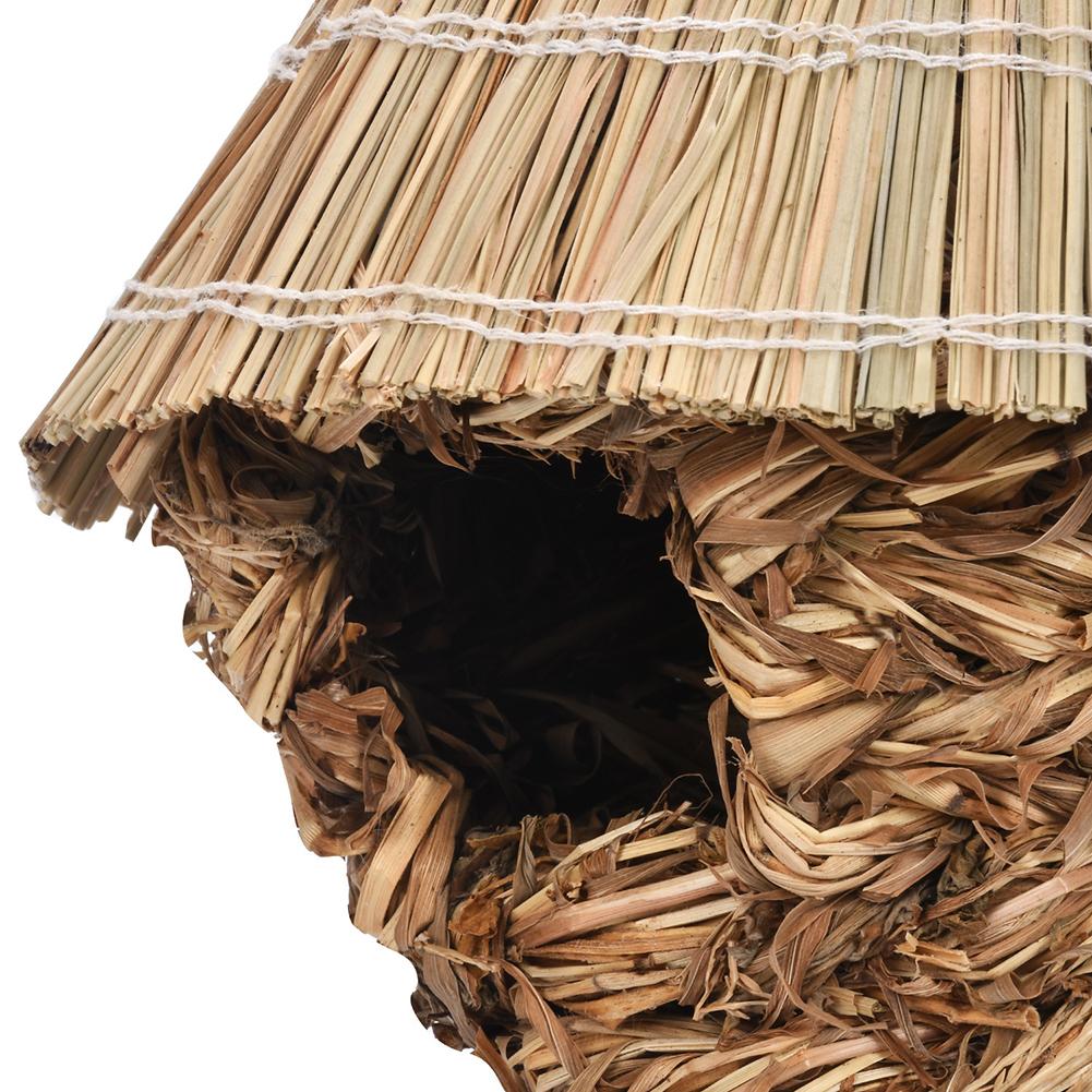 Kolip Hand Woven Hummingbird House, Outside Bird Hut, Hummingbird Houses Nest, Grass Hanging Wren Finch Song Birds House