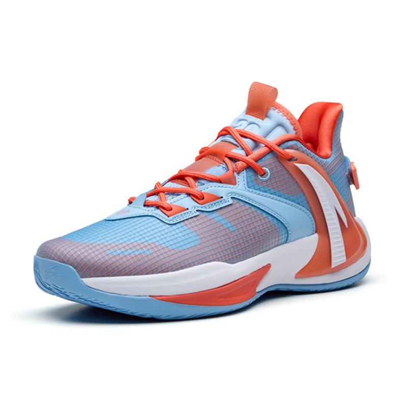 Anta Swoosh 2.0 Basketball Shoes Men's Low Top Waterfall Blue/Chrysanthemum Orange Sneakers 112231606-6