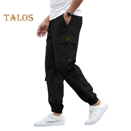 Spodnie cargo męskie z wieloma kieszeniami, styl uliczny, spodnie retro ze ściągaczem przy kostce, spodnie ze ściągaczem i elastyczną talią do codziennego noszenia na zewnątrz i do pracy