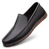 Men's Large Size Genuine Leather Casual Shoes - Non-Slip Thick Sole, Wear-Resistant, Ideal for Middle-Aged Wearers.