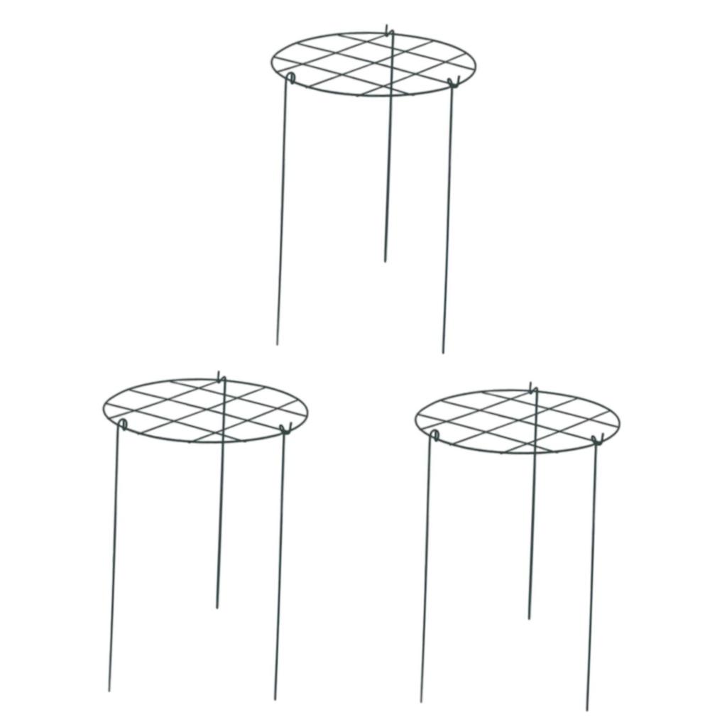 Heavy Duty Iron Plant Support Stakes Grow Through Hoops Rings Garden Plant Protection for Indoor Outdoor