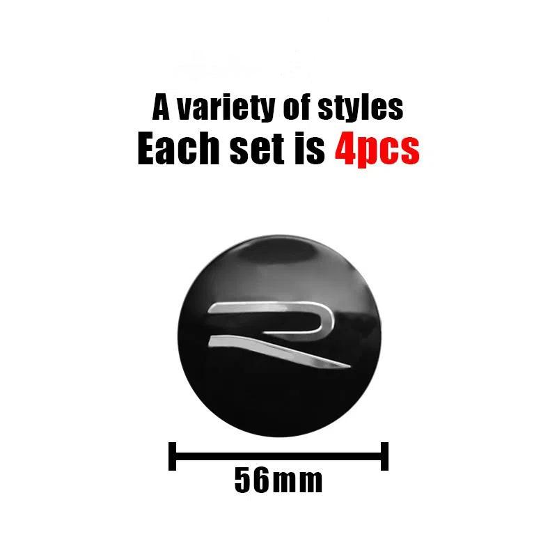 4 stk 56mm Bilhjul Senterskapsdeksel Klistremerker Navkapsel Biltilbehør For R Golf Motion GTI Polo Touran Octavia
