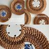 Getränkeuntersetzer, rund, Teller, Geschirr, handgefertigt, Tischset, rutschfest, Rattan-Gewebe, Tassenmatte, Wärmedämmung, Tischschüsselunterlage