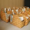 Rustic Hand-Woven Basket with Handle Flower Arrangement Wedding Flower Basket Sundries Organizer DIY Accessory