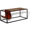VidaXL Table basse avec porte-revues Cuir véritable 110 x 50 x 45 cm