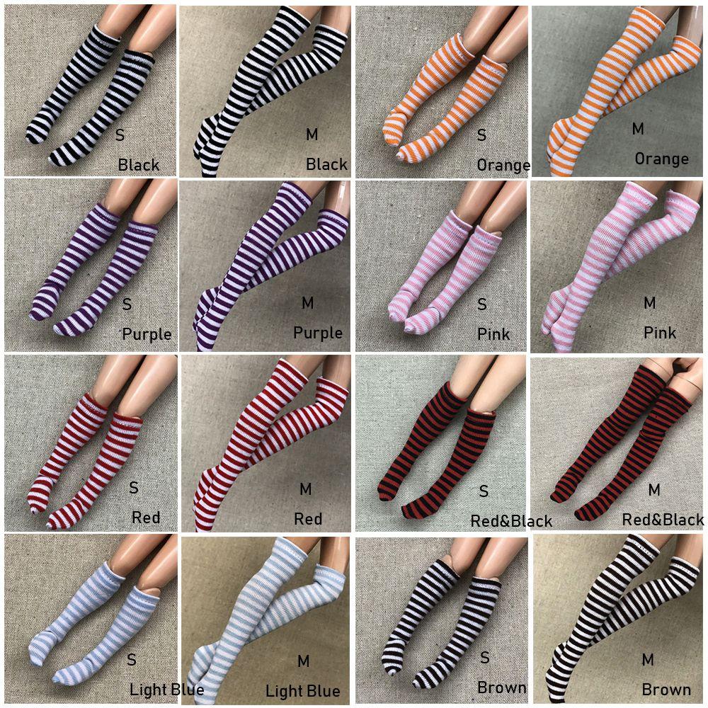 1 Pair Fashion Children  Girl DIY 's Clothes Accessories 1/6  Stockings Christmas Gift Stripe Socks
