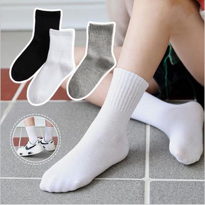 5 Paar Kinder weiße schwarze reine Socken für Mädchen Kinder Schulsocken weiche atmungsaktive warme Baumwollsocken