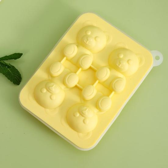 Ice Cube Mold Bear Shape Ice Making Mold Food-Grade Flexible Silicone Ice Tray for Drinks Candy Chocolate