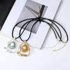 Women'S Metal Resin Long Irregular Jewelry Retro Simple Pendant Sweater Chain