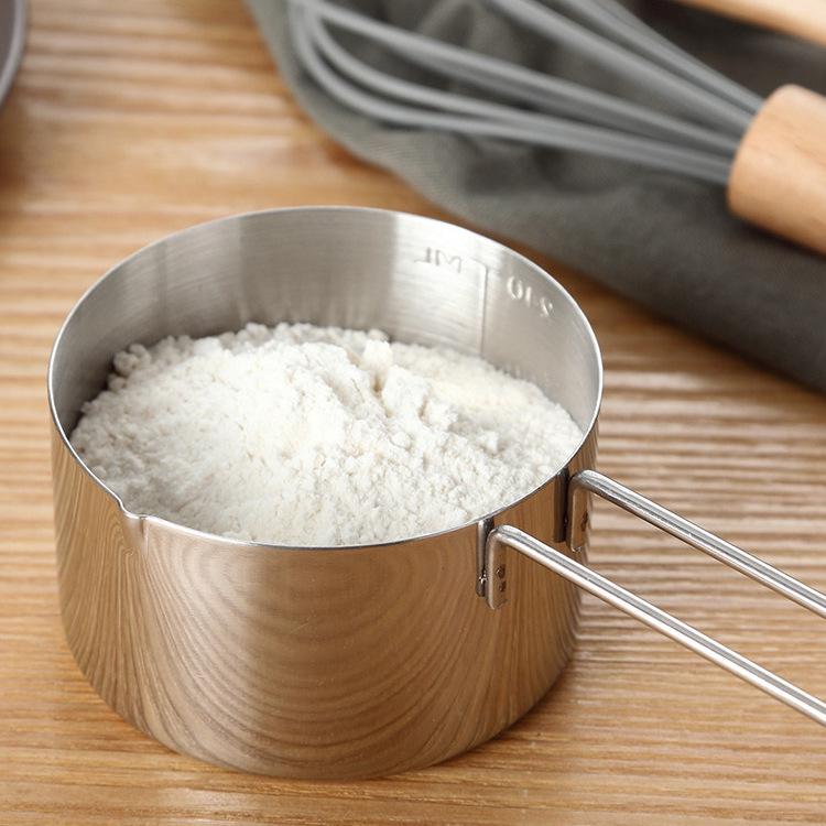 Stainless Steel Measuring Cups & Spoons Set - 4-Piece for Baking & Coffee Beans.