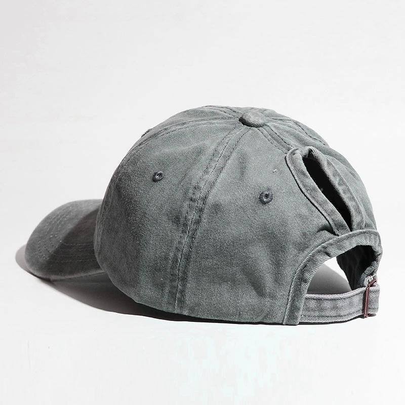 Korean-Style Washed Baseball Cap Spring and Summer Vintage Soft-Top Sun Hat Plain Distressed Denim Cap