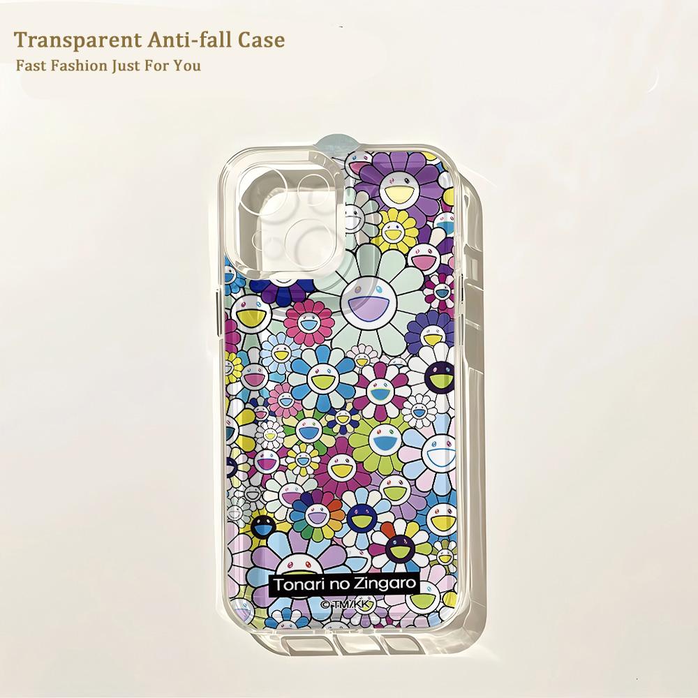 

Sun Cute Flowers Art Phone Case for IPhone 17 16 16e 15 14 13 12 11 Mini Pro Max X XR XSMax 7 8 Air Plus Transparent Back Cover iPhone 11