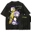 Cyberpunk Cotton T-shirt Men Women Washed Hip Hop Heavyweigh Streetwear Oversized Hip Hop Y2k Harajuku Short Sleeve Female Male Clothing