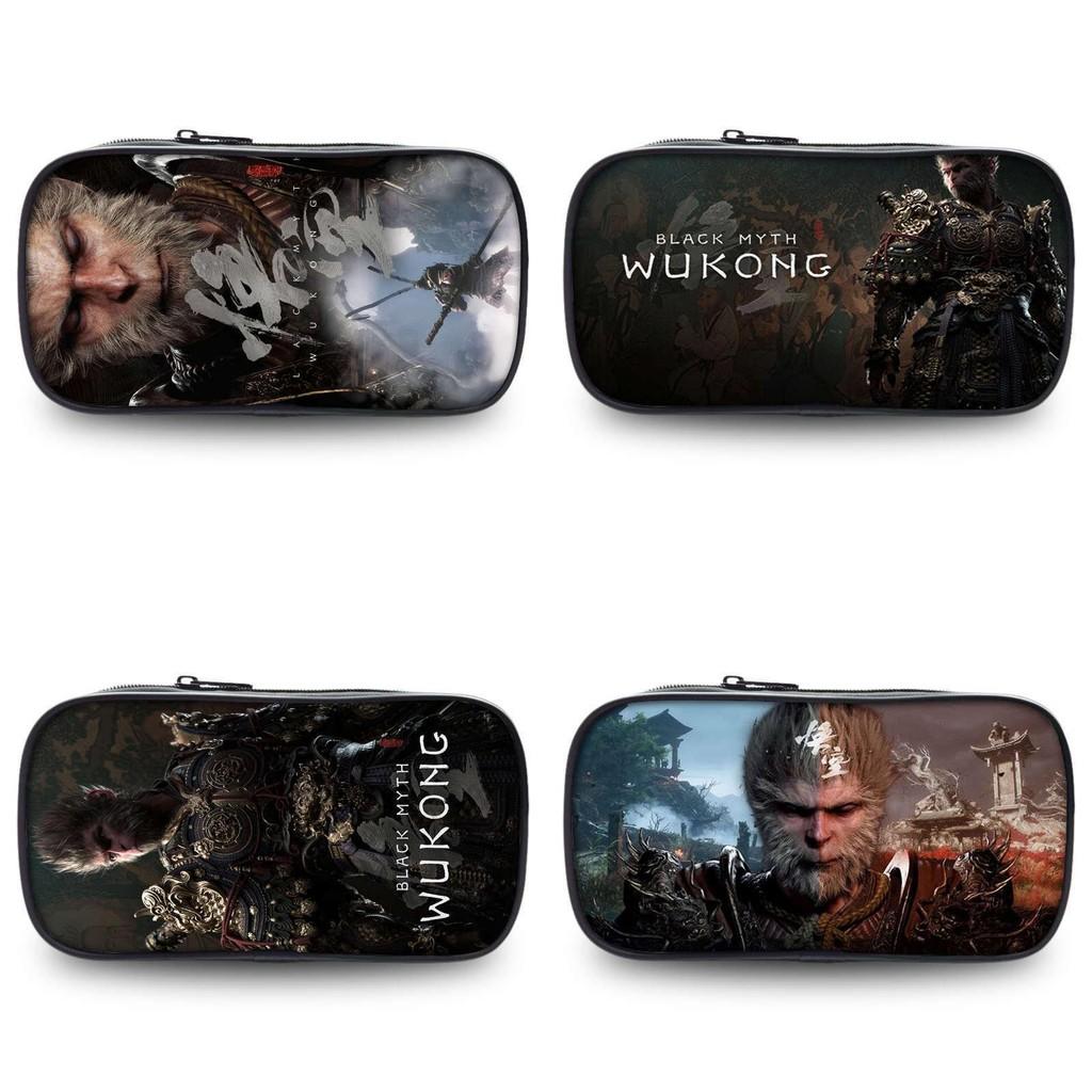 Spacious Black Myth Wu Kong Pencil Case Stylish Polyester Design For Students