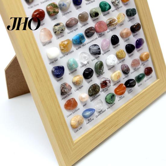 Gemstone Exploration Kit 80 Natural Gemstones Collection Crystal Ore Exhibit Set Collectible Gems Viewing In Wooden Frame Educational Gift for