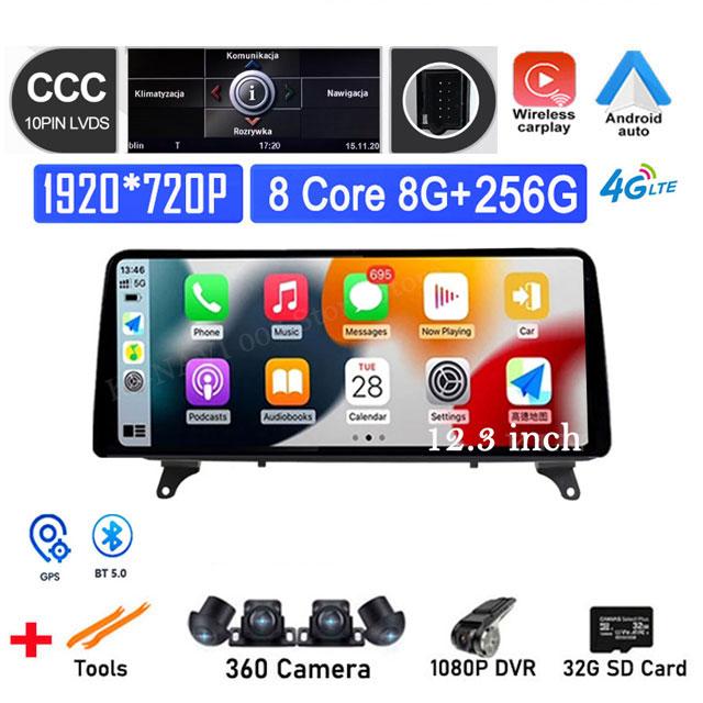 Android 14 For BMW X5 E70 X6 E71 CCC / CIC System IPS HD Touch Screen Car Video Player Multimedia Radio Stereo GPS Navigation