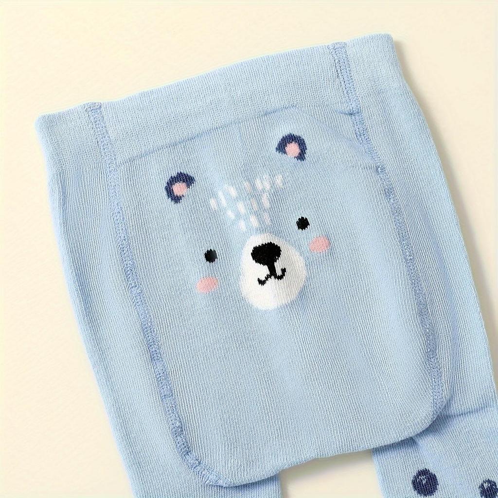 3-Pack Toddler Girls' Knitted Tights with Cute Animal Prints, Spring/Fall Cotton Blend Pants, Soft Warmth