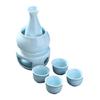 Japanese Drinking Set Contains Heat Resistant Sake Carafe Bottle 4 Cups Warmer Candle Stove Birthday Housewarmings Gift